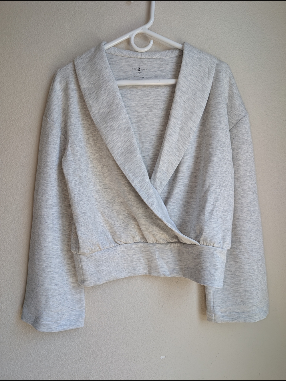 Lou & Grey Heathered Scubasoft Wrap Top Women's Size Medium